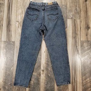 Vintage Lee Acid Wash Tapered Mom Jeans High Waist